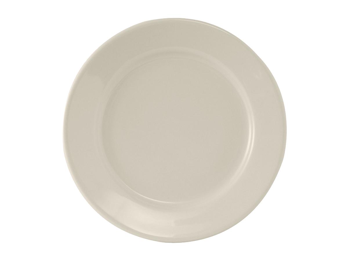 Reno Plate 9.625 IN China Eggshell Round Wide Rim Rolled Edge Fully Vitrified 24/Case
