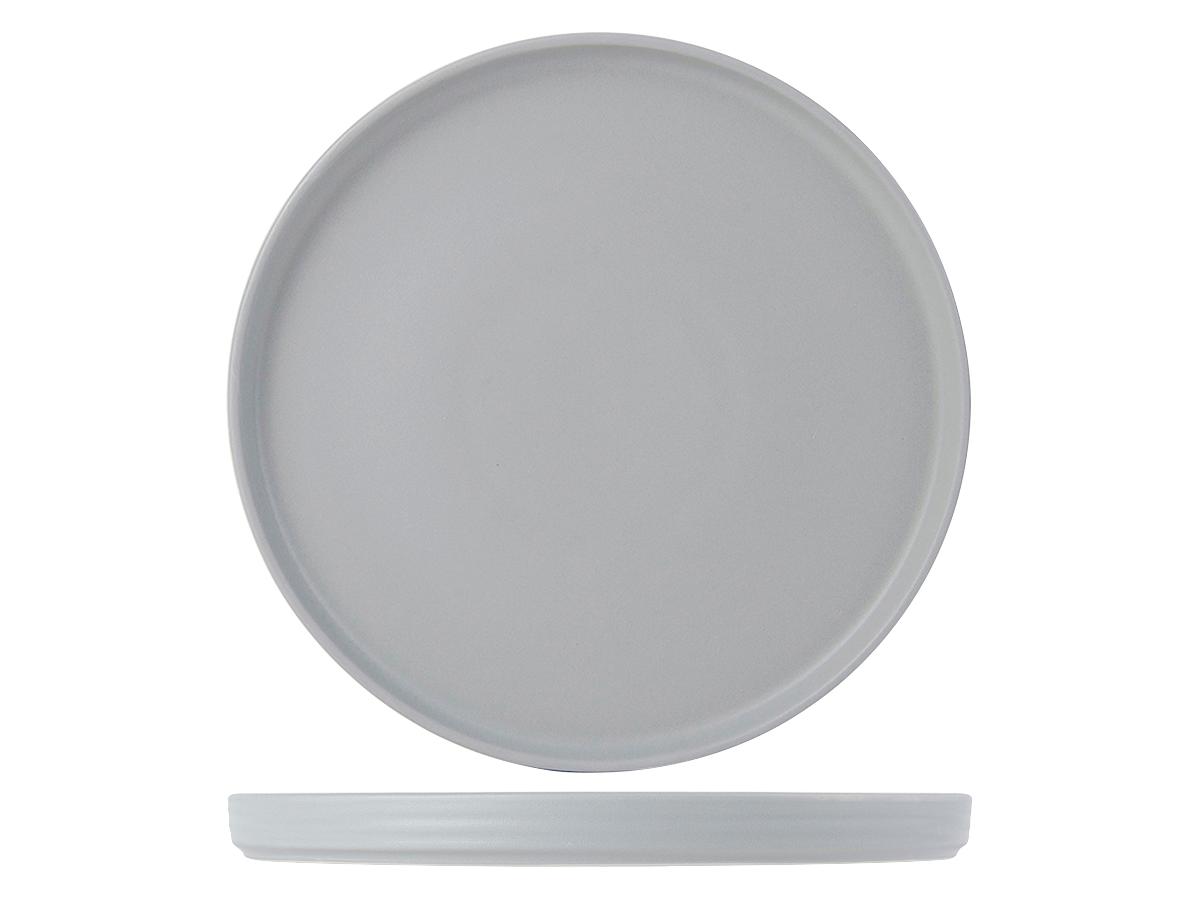 TuxTrendz Zion Plate 10.75X0.875 IN China Matte Gray Round Fully Vitrified 12/Case