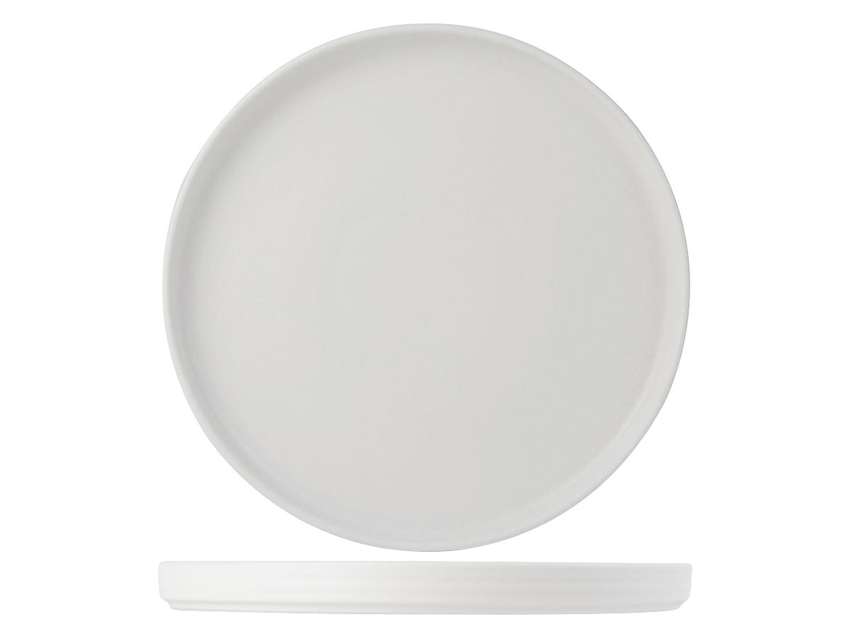 TuxTrendz Zion Plate 10.75X0.875 IN China Matte White Round Fully Vitrified 12/Case