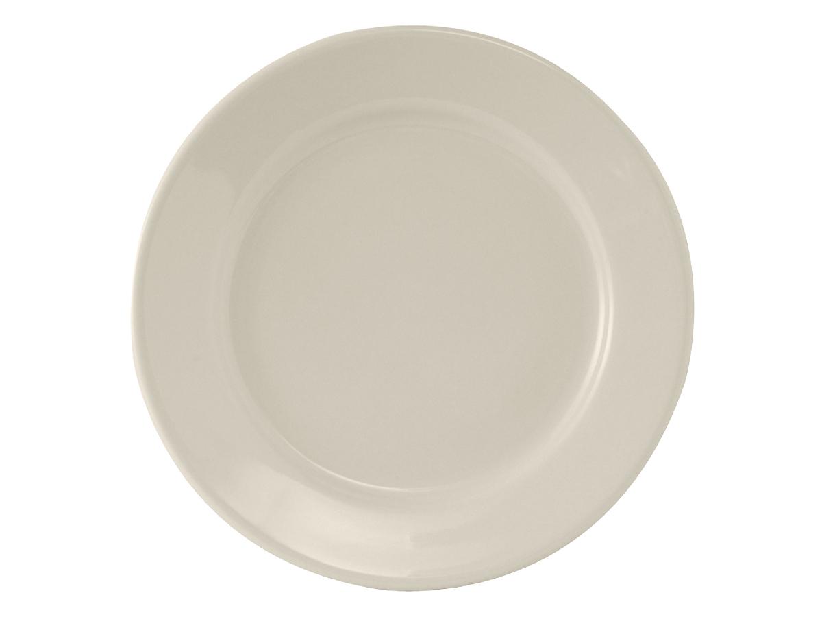 Reno Plate 10.5 IN China Eggshell Round Wide Rim Rolled Edge Fully Vitrified 12/Case