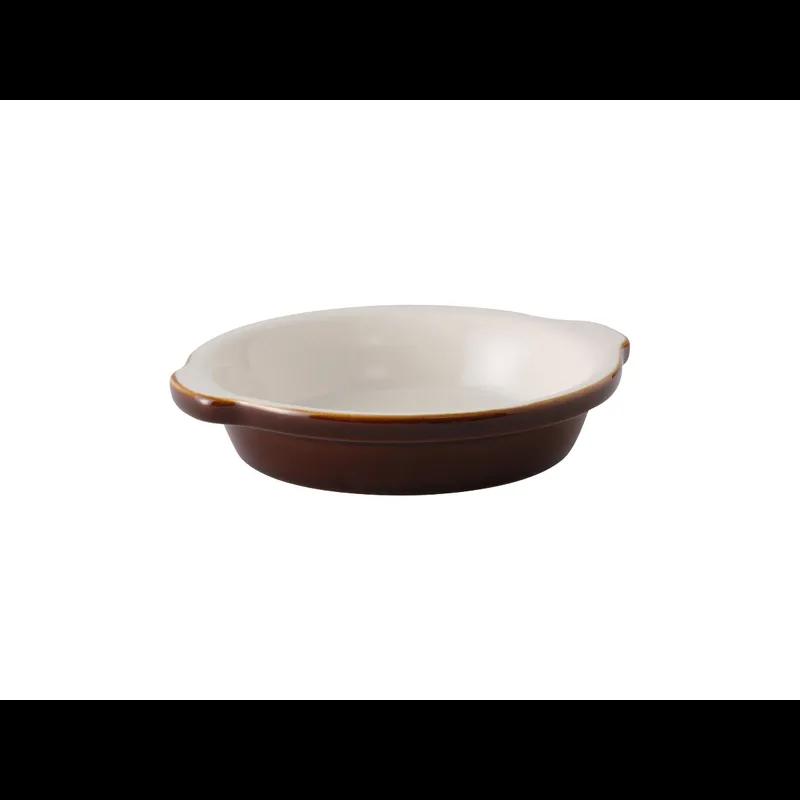 Au Gratin Dish 8.125 IN 20 OZ China Caramel Eggshell Round Fully Vitrified 12/Case
