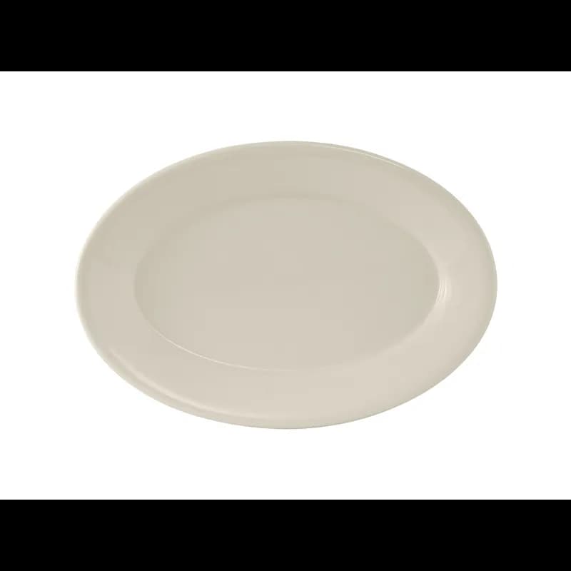 Reno Platter 11.625X8.25 IN China Eggshell Oval Wide Rim Rolled Edge Fully Vitrified 12/Case