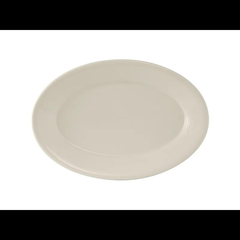 Reno Platter 11.625X8.25 IN China Eggshell Oval Wide Rim Rolled Edge Fully Vitrified 12/Case