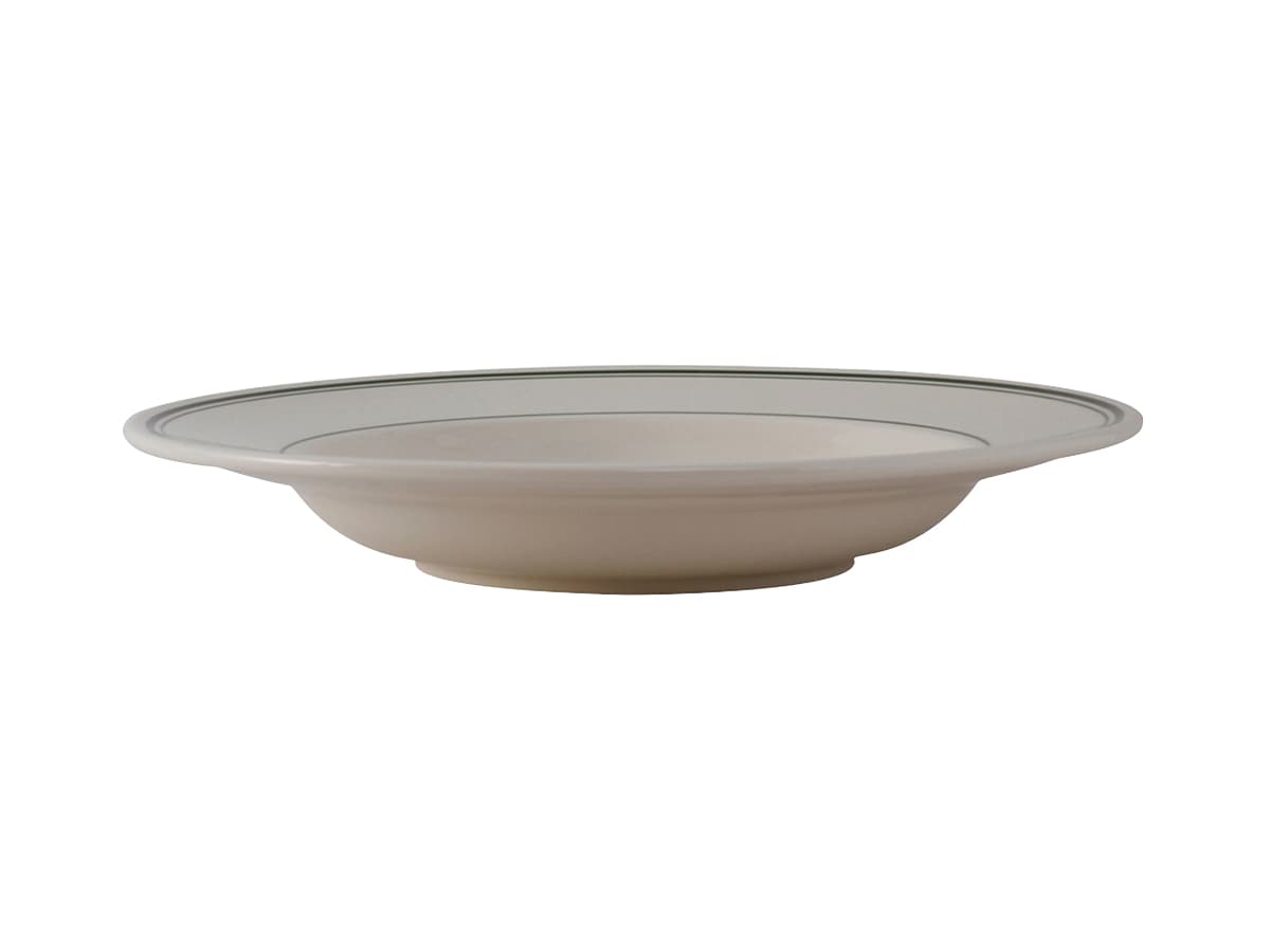 Green Bay Pasta Bowl 12.75 IN 26 OZ China Eggshell Round Wide Rim Banded Fully Vitrified 12/Case