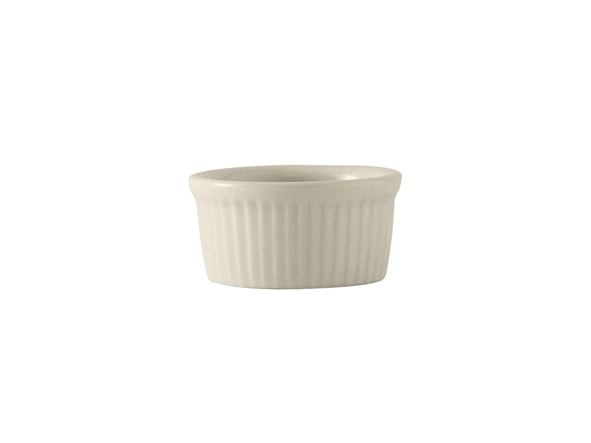 Ramekin 3 IN 2.5 OZ China Eggshell Round Fluted Fully Vitrified Oven Safe Dishwasher Safe Microwave Oven Safe 48/Case