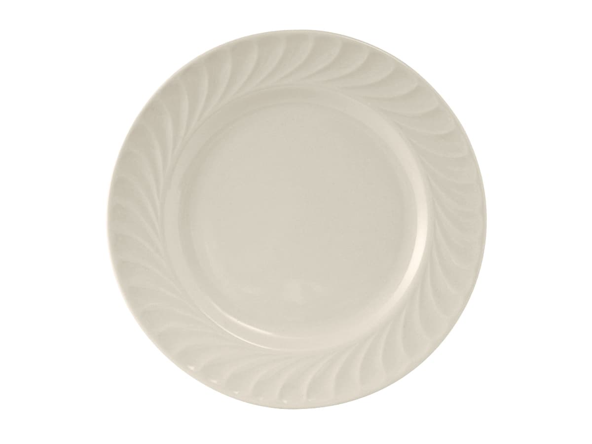 Meridian Plate 9.5 IN China Eggshell Round Fully Vitrified Embossed 24/Case