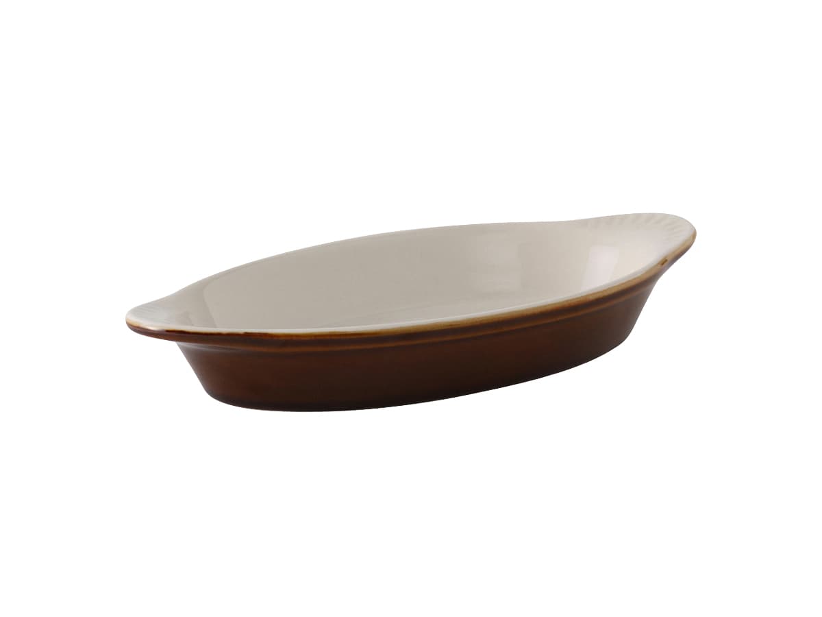 Welsh Rarebit 10.625 IN 17 OZ China Caramel Eggshell Oval Fully Vitrified 12/Case