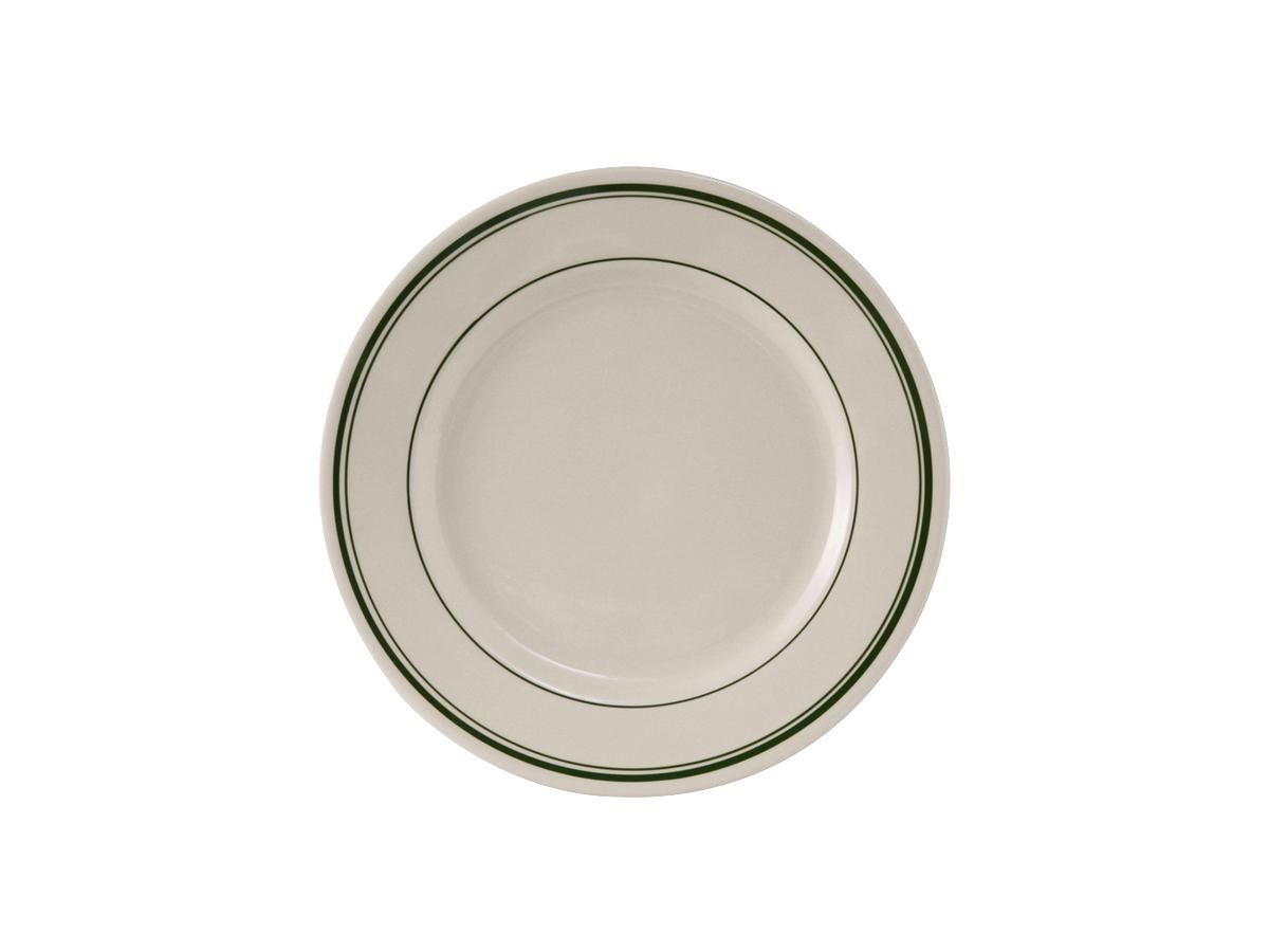 Green Bay Plate 6.625 IN China Eggshell Round Wide Rim Rolled Edge Banded Fully Vitrified 36/Case