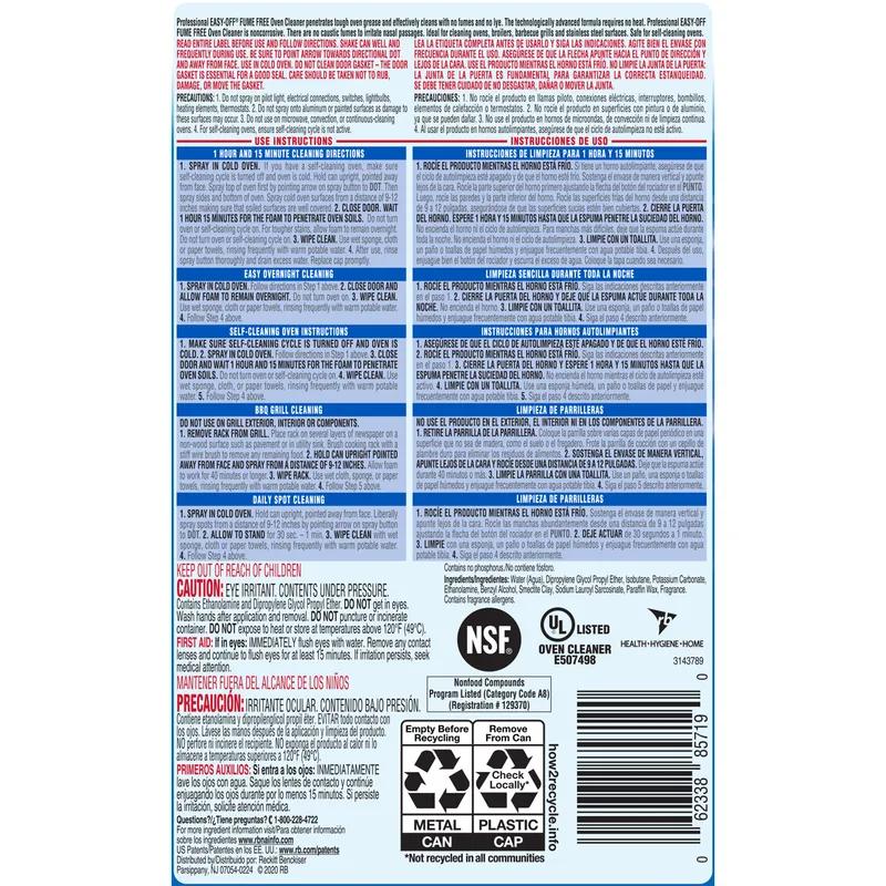 Lemon Oven Cleaner 24 OZ Foam Aerosol Spray Fume Free 6/Carton