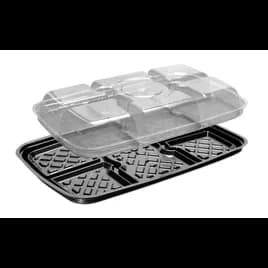Serving Tray Base & Lid Combo 6 Compartment With Dip Cup 100/Case