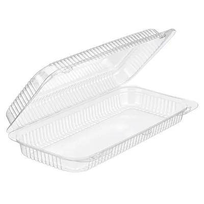 Essentials Danish Dessert Container Hinged With Dome Lid 71 OZ RPET Clear Rectangle Deep Bar Lock 300/Case