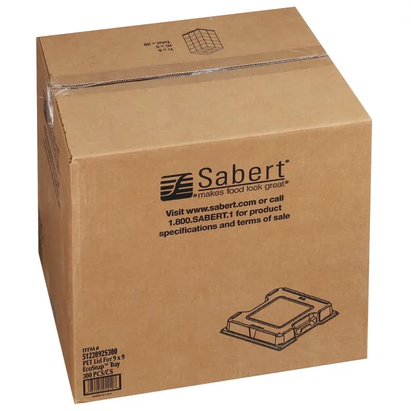 Lid Dome PET Clear For Kraft 9” x 9” EcoSnap Square Container 300/Case