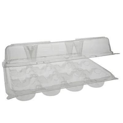 Cupcake Hinged Container With Dome Lid 12.8X9.81X3.37 IN PET Clear Rectangle 115/Case