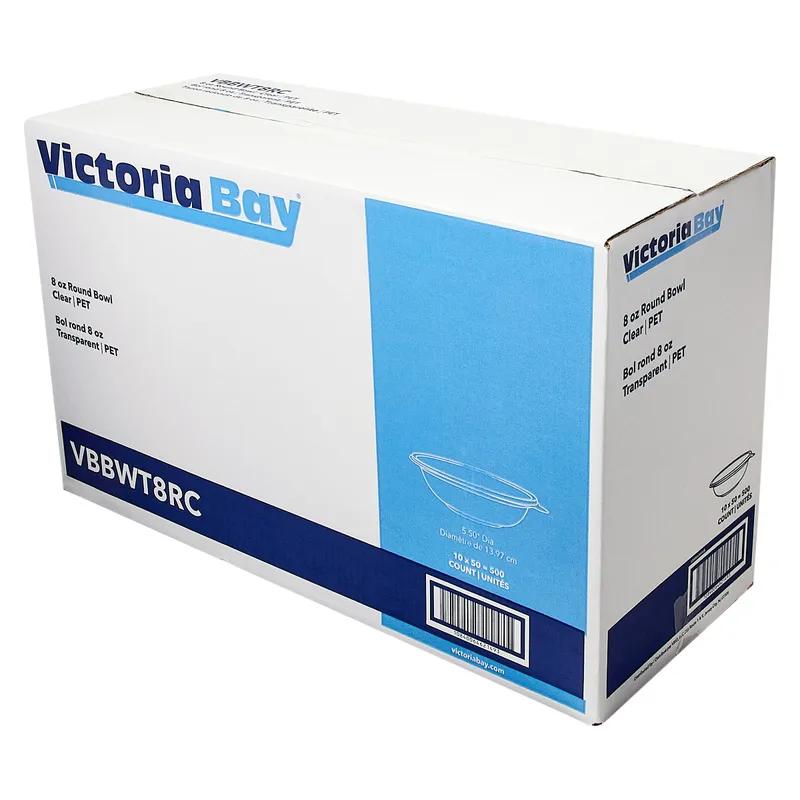 Victoria Bay Bowl 8 OZ PET Clear Round Freezer Safe 50 Count/Pack 10 Packs/Case 500 Count/Case