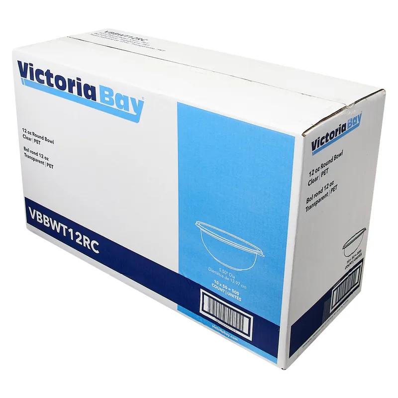 Victoria Bay Bowl 12 OZ PET Clear Round Freezer Safe 50 Count/Pack 10 Packs/Case 500 Count/Case
