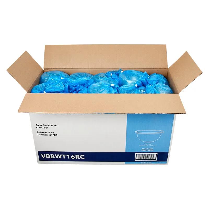 Victoria Bay Bowl 16 OZ PET Clear Round Freezer Safe 50 Count/Pack 10 Packs/Case 500 Count/Case