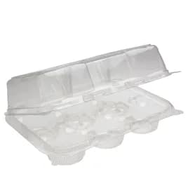Cupcake Hinged Container With Dome Lid 9.84X6.95X3.43 IN 6 Compartment PET Clear Rectangle 120/Case