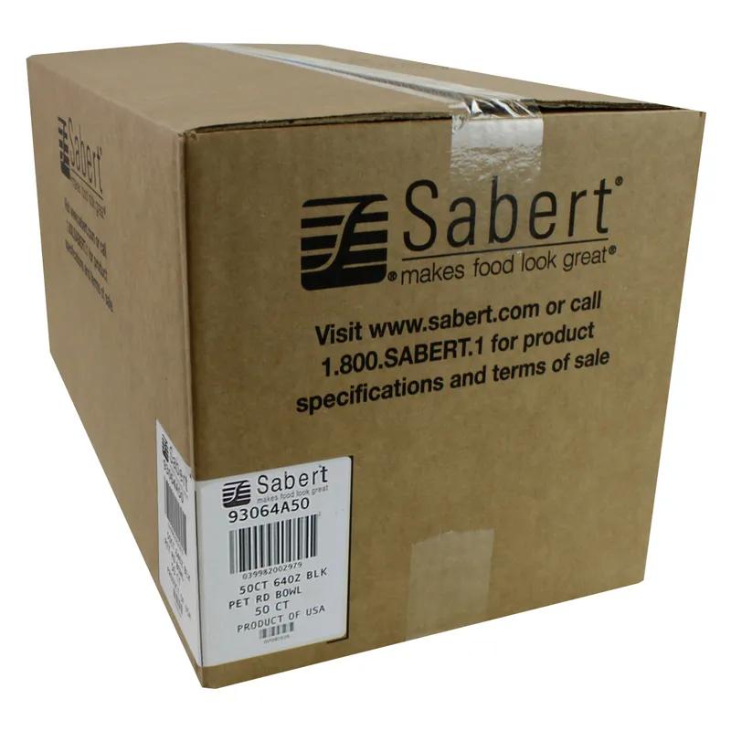 Bowl XL 64 OZ PET Black Round Shallow 50/Case