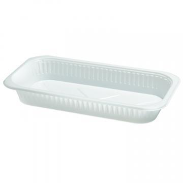 Take-Out Container Base 6.88X12.75X1.82 IN CPET White Rectangle 200/Case