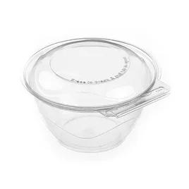 WNA BreakAway Deli Container Hinged With Dome Lid 32 OZ PET Clear Round 150/Case