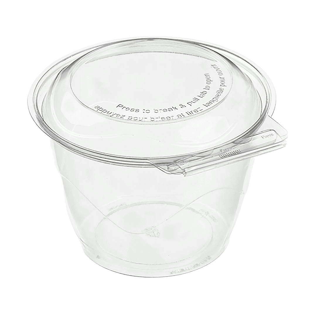 WNA Deli Container Hinged 48 OZ Plastic Round Tamper-Evident Tamper-Resistant 135/Case