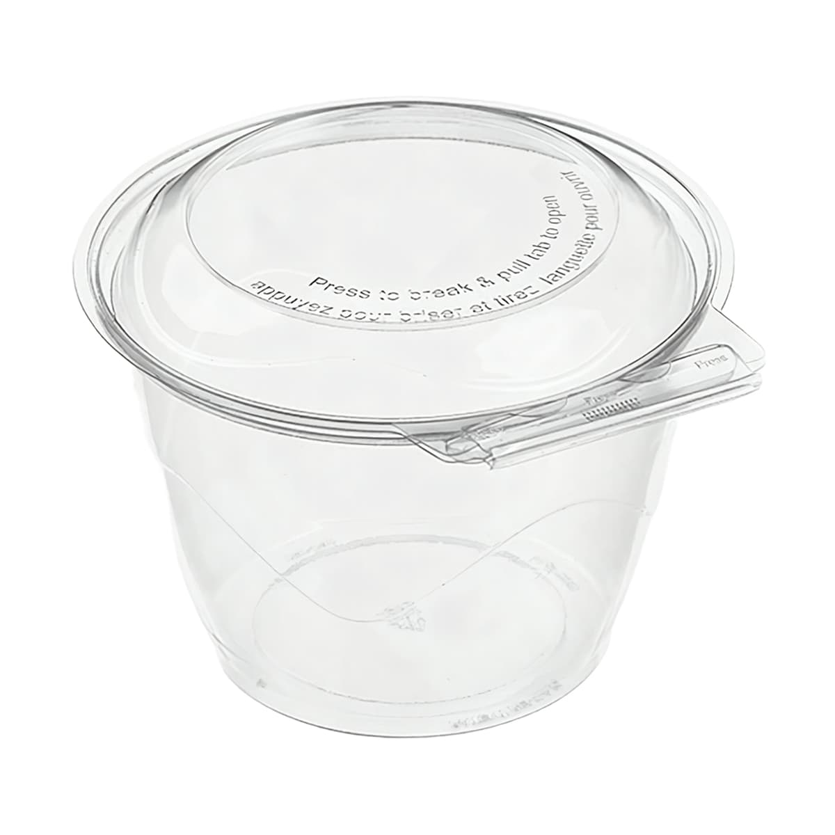 WNA Deli Container Hinged 48 OZ Plastic Round Tamper-Evident Tamper-Resistant 135/Case