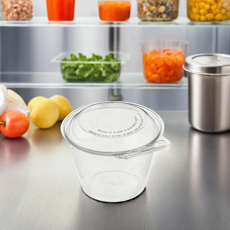 WNA Deli Container Hinged 48 OZ Plastic Round Tamper-Evident Tamper-Resistant 135/Case