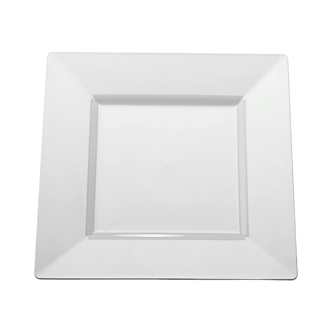 Plate 10.75 IN Plastic White Square 120/Case