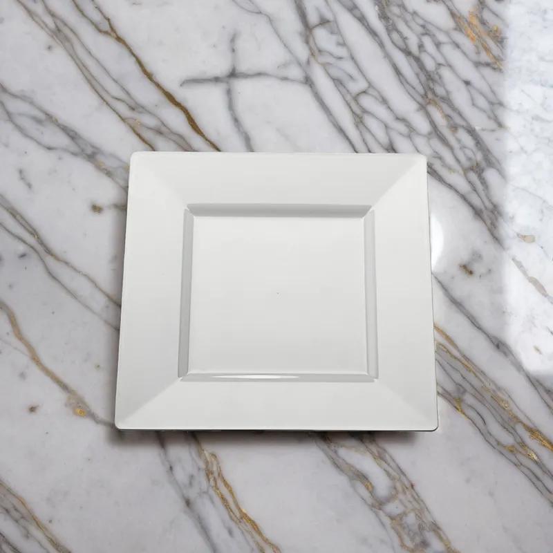 Plate 10.75 IN Plastic White Square 120/Case