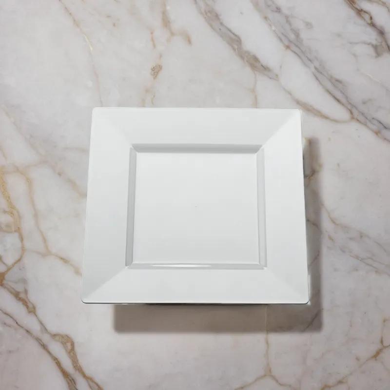 Plate 10.75 IN Plastic White Square 120/Case