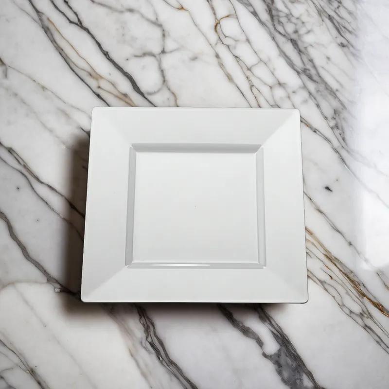 Plate 10.75 IN Plastic White Square 120/Case
