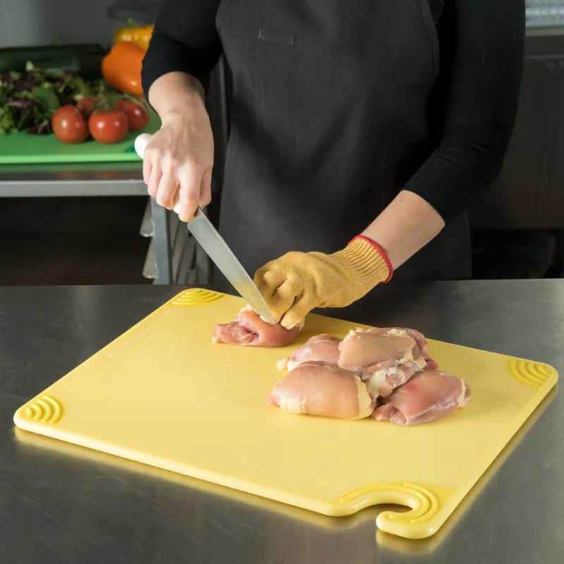 San Jamar Saf-T-Grip Cutting Board 20X15 IN Yellow 1/Each