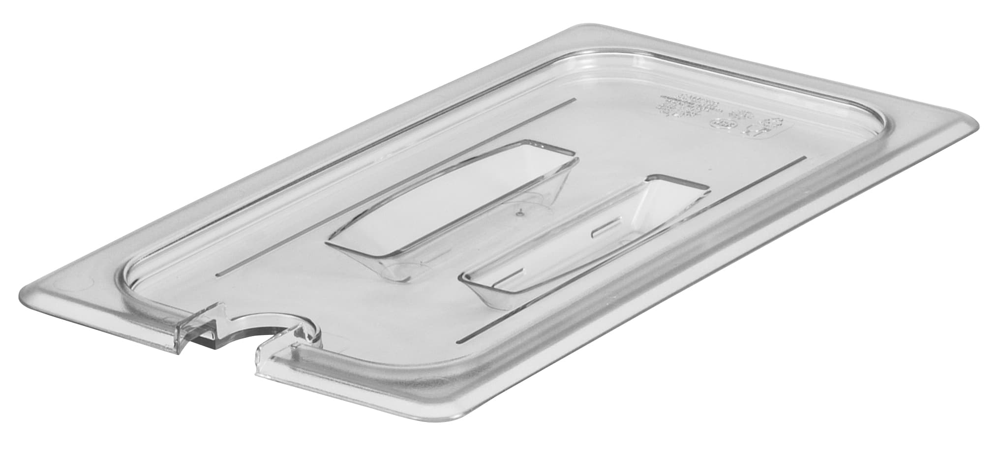 Camwear® Food Pan Cover 1/3 Size 6.94X12.75 IN Clear Rectangle PC Dishwasher Safe Slotted 1/Each