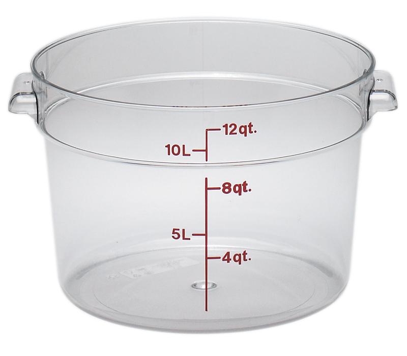 Camwear® Food Storage Container 14.88X8.38 IN 12 QT Clear Round PC Dishwasher Safe 1/Each