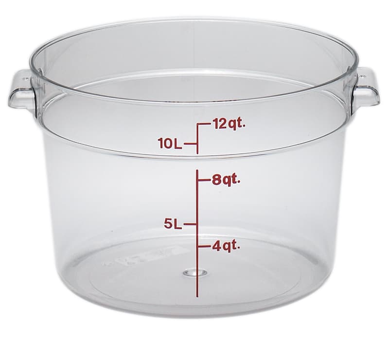 Camwear® Food Storage Container 14.88X8.38 IN 12 QT Clear Round PC Dishwasher Safe 1/Each