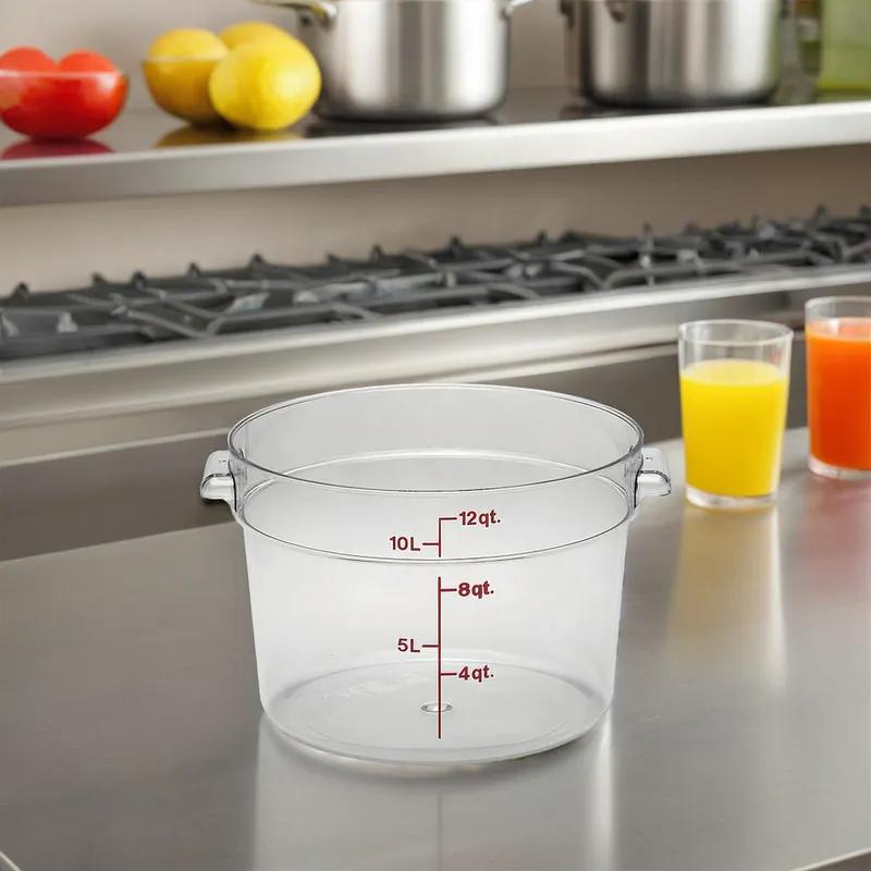 Camwear® Food Storage Container 14.88X8.38 IN 12 QT Clear Round PC Dishwasher Safe 1/Each