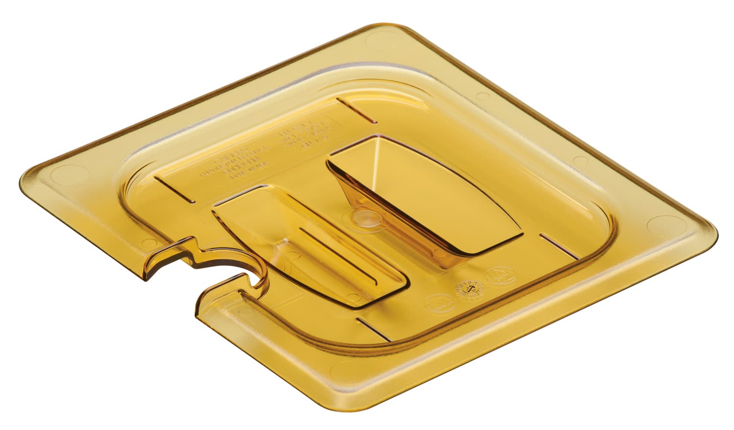 H-Pan® High Temperature Lid Food Pan 1/6 Size Amber 1/Each