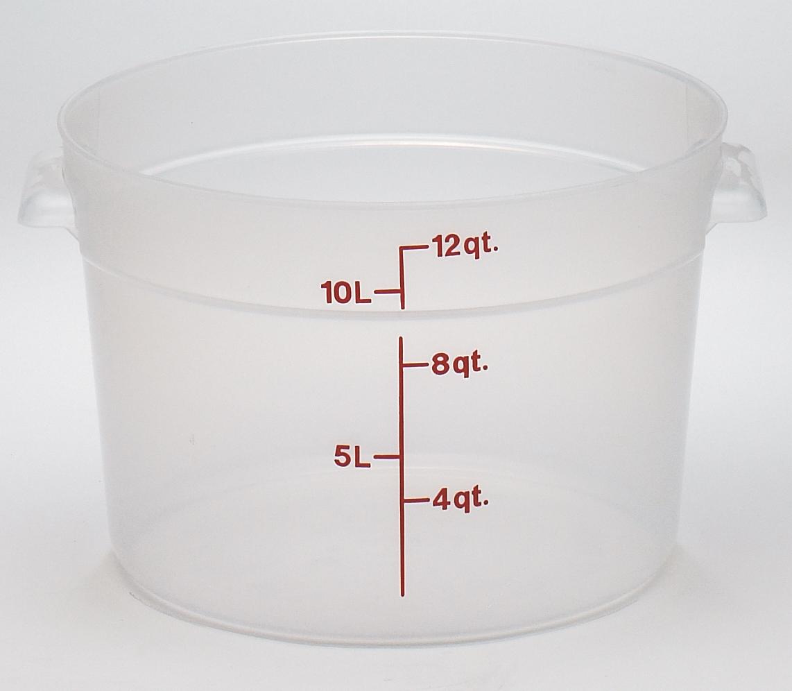 Food Storage Container 14.88X8.38 IN 12 QT Translucent Round PP Dishwasher Safe 1/Each