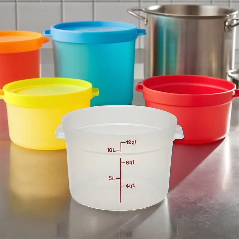 Food Storage Container 14.88X8.38 IN 12 QT Translucent Round PP Dishwasher Safe 1/Each