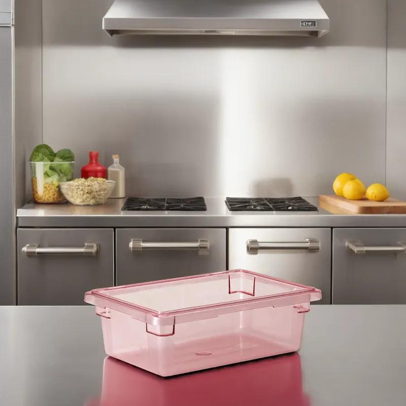 Camwear® Food Storage Container 18X26X6 IN 8.75 GAL Red 1/Each