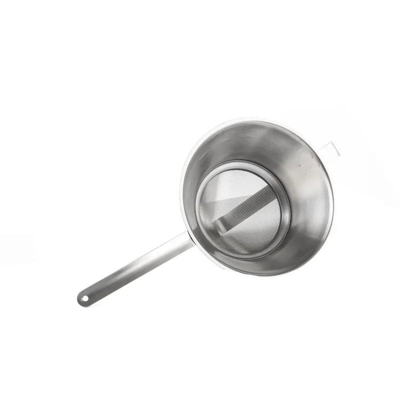Bouillon Strainer 9.75 IN 2.5 QT 18/8 Stainless Steel Round Reinforced Dishwasher Safe 1/Each