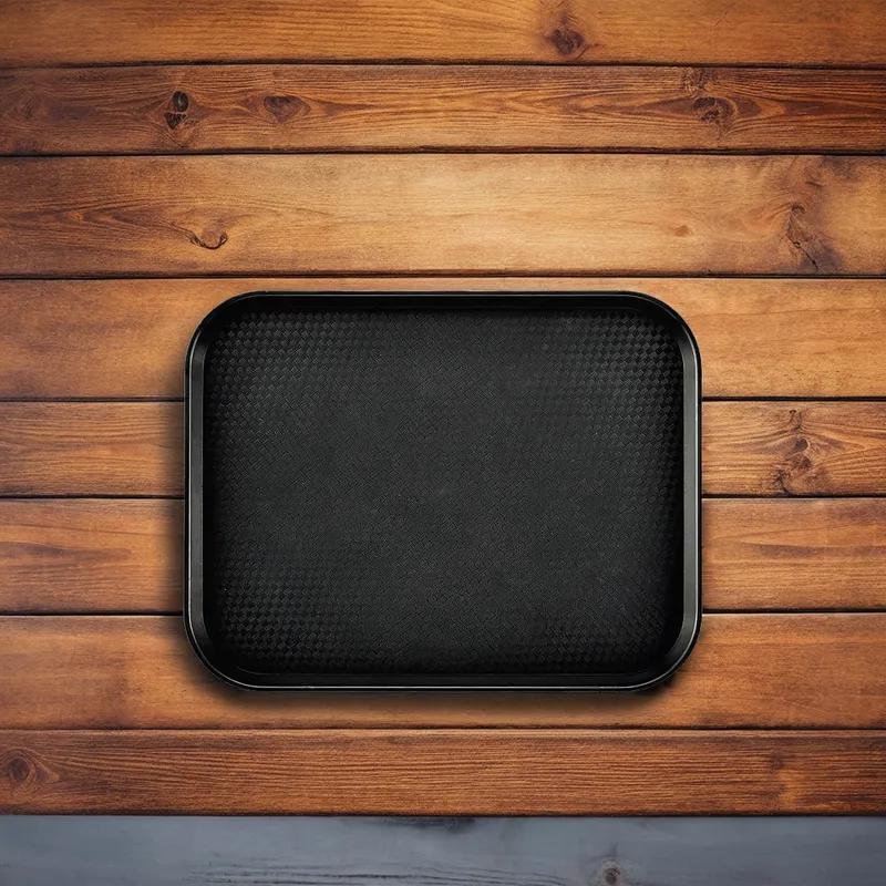 Cafeteria Tray 17.75X13.81 IN Plastic Black Dishwasher Safe 1/Each