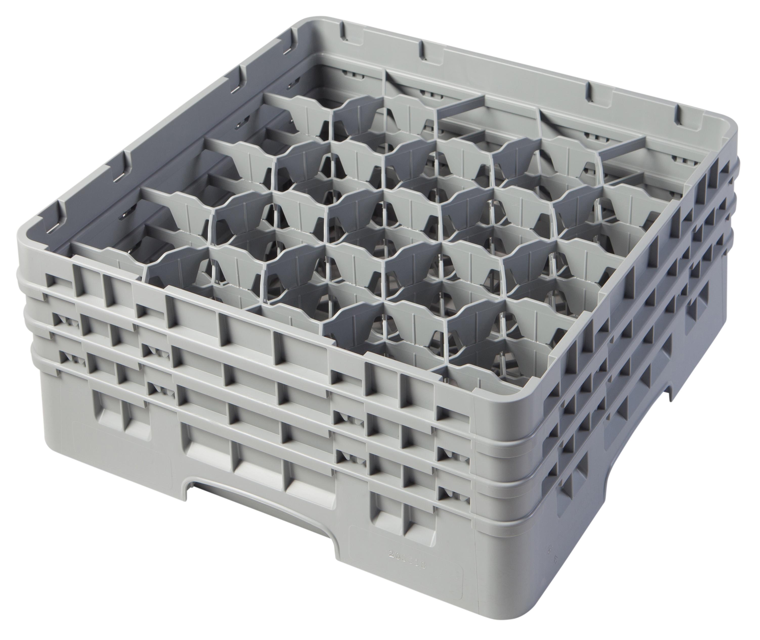 Glass Rack Full Size 20 Compartment PP Gray With Extension 1/Each
