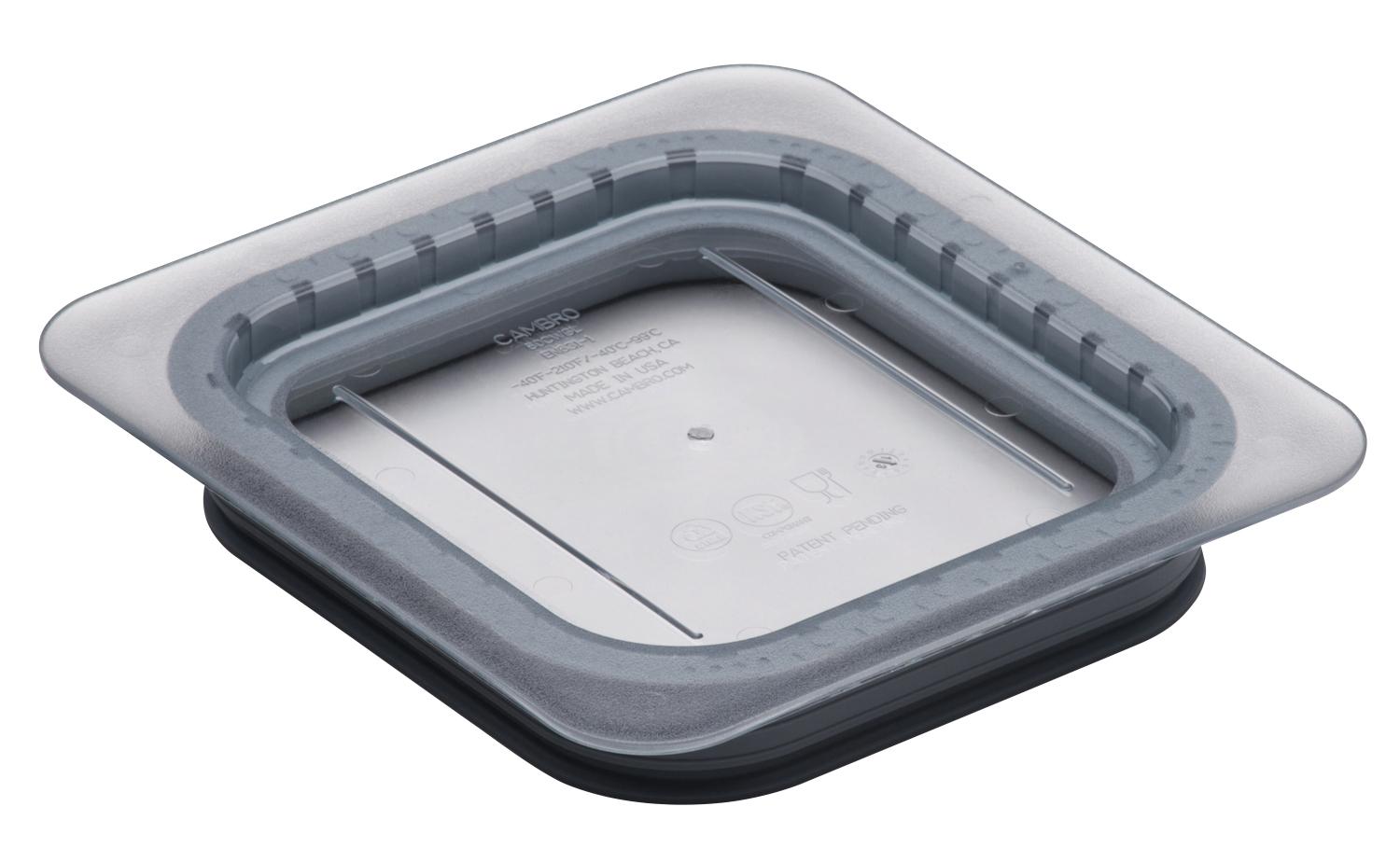 Camwear® Food Pan Cover 1/6 Size 6.9375X6.375 IN Clear Rectangle PC Dishwasher Safe Gripper 1/Each