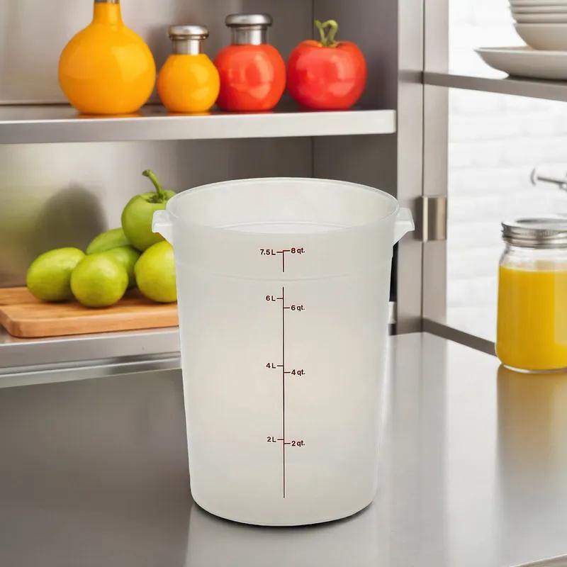 Food Storage Container 5.25X7.94 IN 8 QT Translucent Round Dishwasher Safe 1/Each