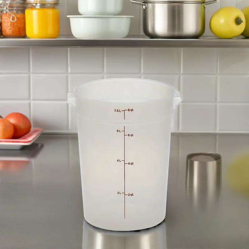 Food Storage Container 5.25X7.94 IN 8 QT Translucent Round Dishwasher Safe 1/Each