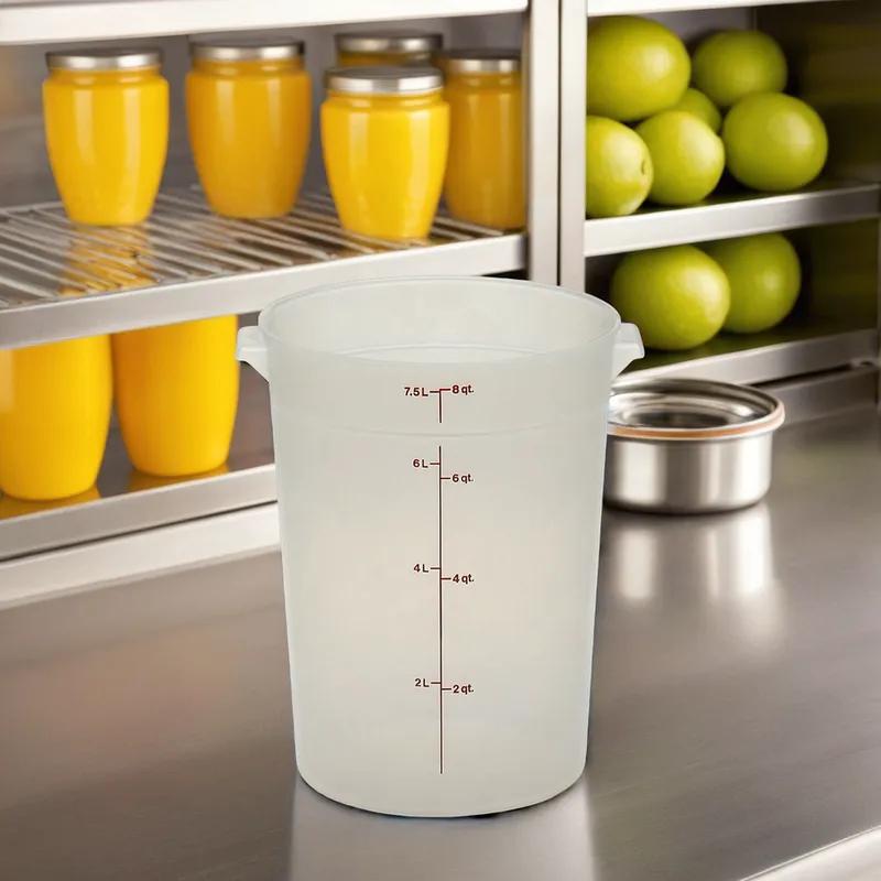 Food Storage Container 5.25X7.94 IN 8 QT Translucent Round Dishwasher Safe 1/Each