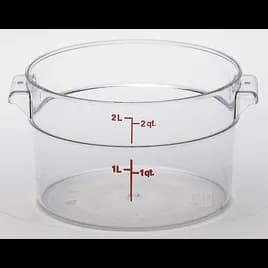 Camwear® Food Storage Container 7.1875X4.1875 IN 2 QT Clear Round PC Dishwasher Safe 1/Each