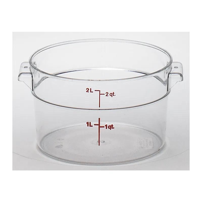 Camwear® Food Storage Container 7.1875X4.1875 IN 2 QT Clear Round PC Dishwasher Safe 1/Each