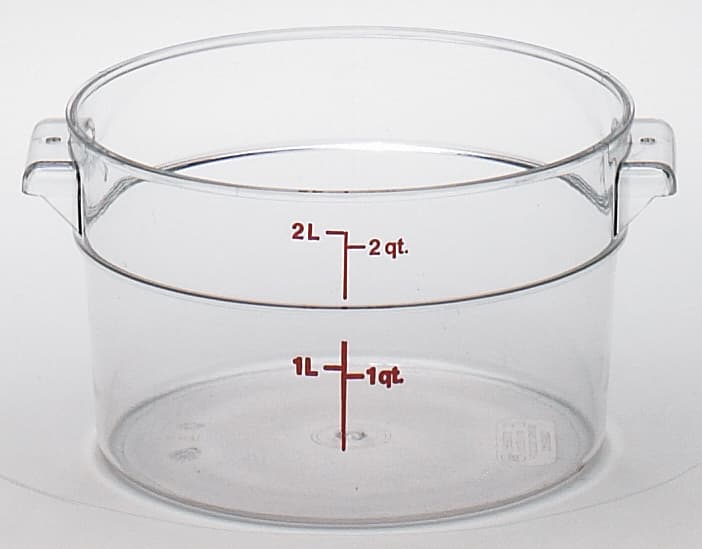 Camwear® Food Storage Container 7.1875X4.1875 IN 2 QT Clear Round PC Dishwasher Safe 1/Each